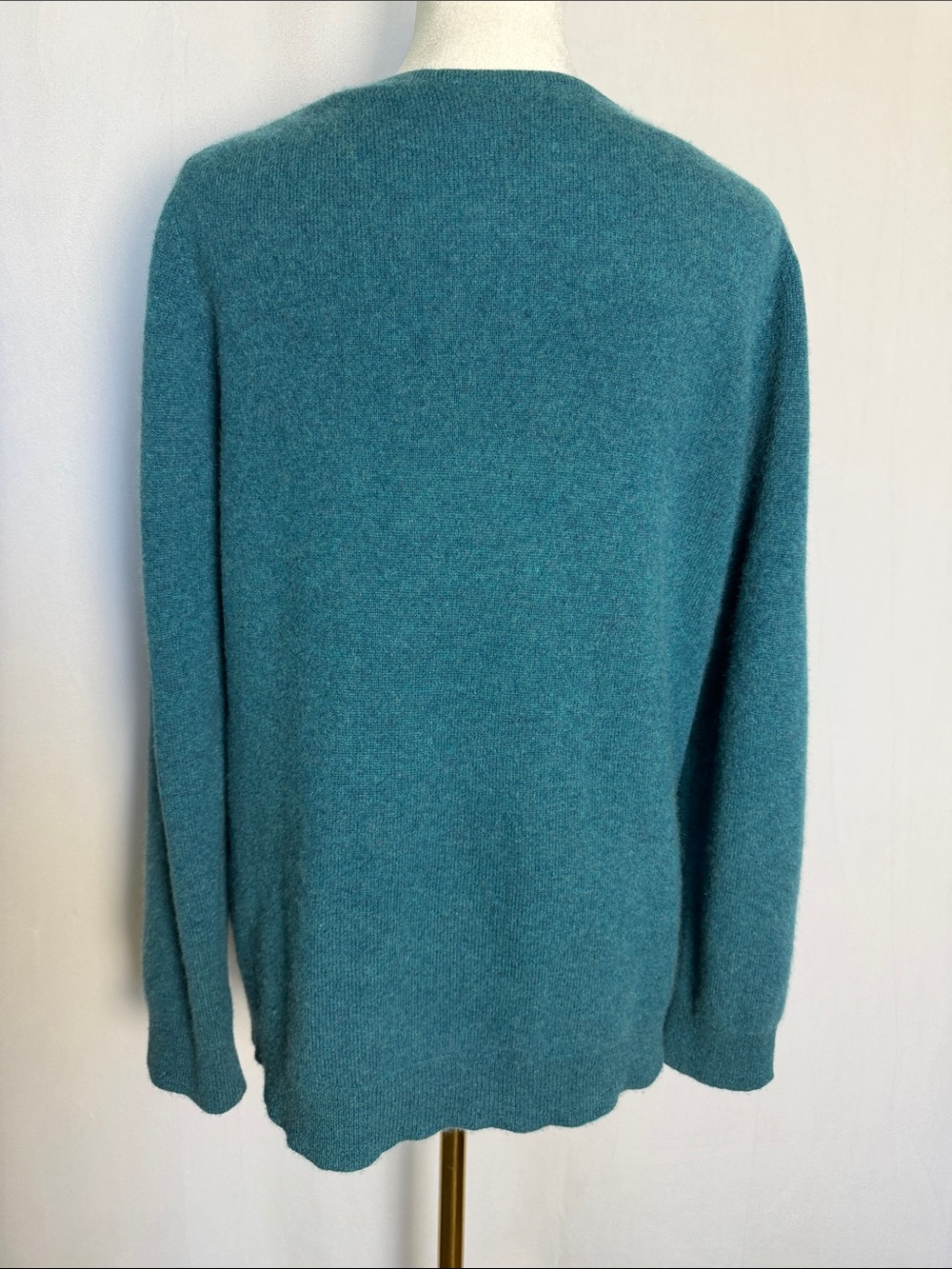 Cashmere Teal V-Neck Women's Sweater Size XL Long Sleeve Soft Knit Pullover - Picture 5 of 10